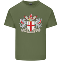 London Coat of Arms St Georges Day England Mens Cotton T-Shirt Tee Top Military Green