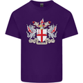 London Coat of Arms St Georges Day England Mens Cotton T-Shirt Tee Top Purple