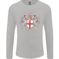 London Coat of Arms St Georges Day England Mens Long Sleeve T-Shirt Sports Grey