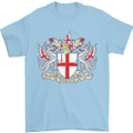 London Coat of Arms St Georges Day England Mens T-Shirt Cotton Gildan Light Blue