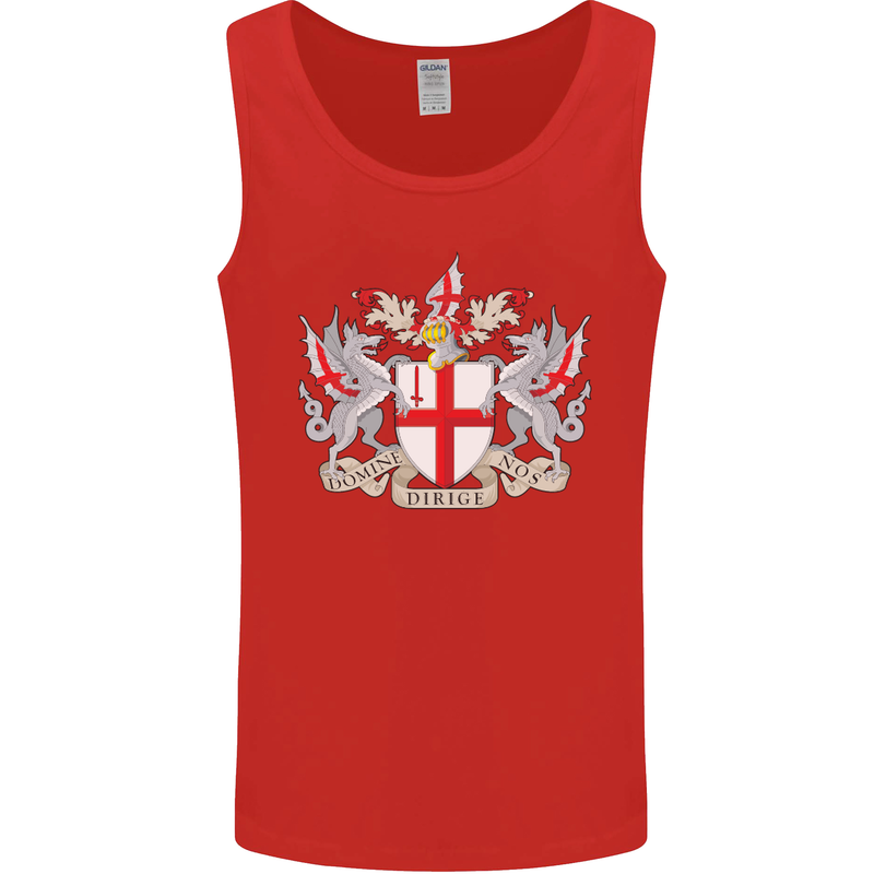 London Coat of Arms St Georges Day England Mens Vest Tank Top Red