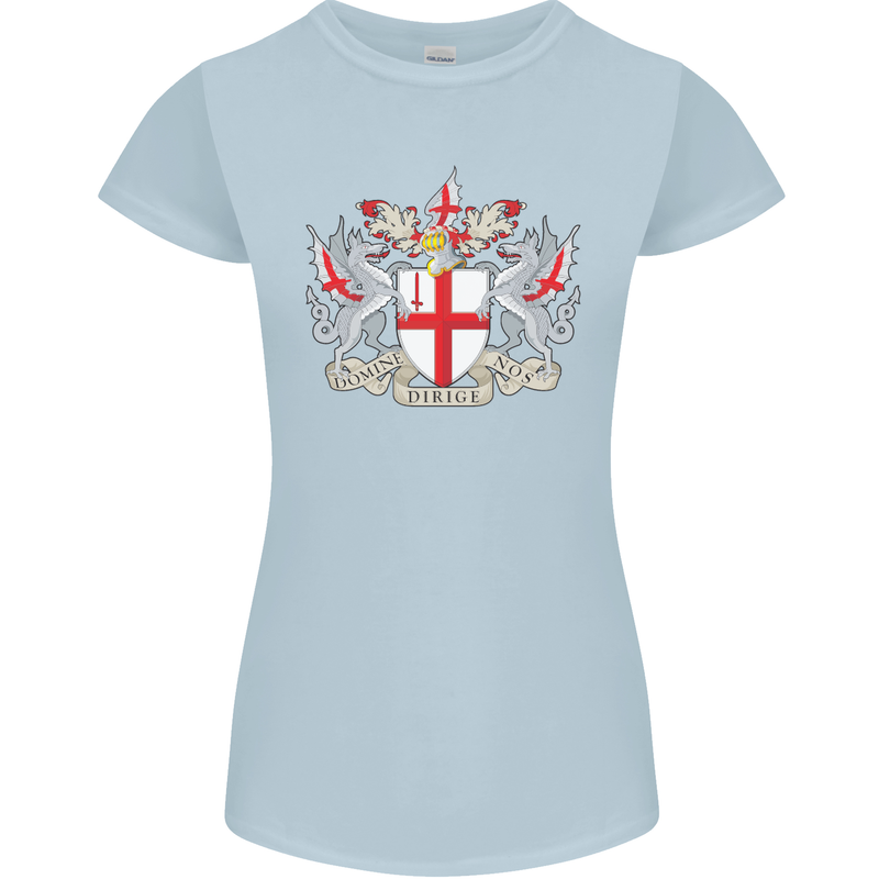 London Coat of Arms St Georges Day England Womens Petite Cut T-Shirt Light Blue