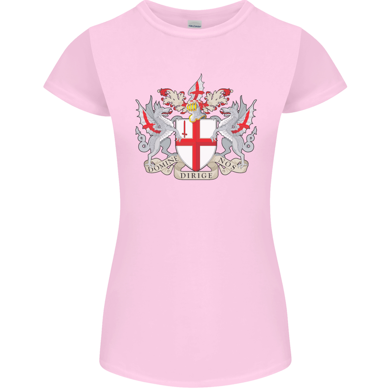 London Coat of Arms St Georges Day England Womens Petite Cut T-Shirt Light Pink