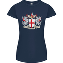 London Coat of Arms St Georges Day England Womens Petite Cut T-Shirt Navy Blue