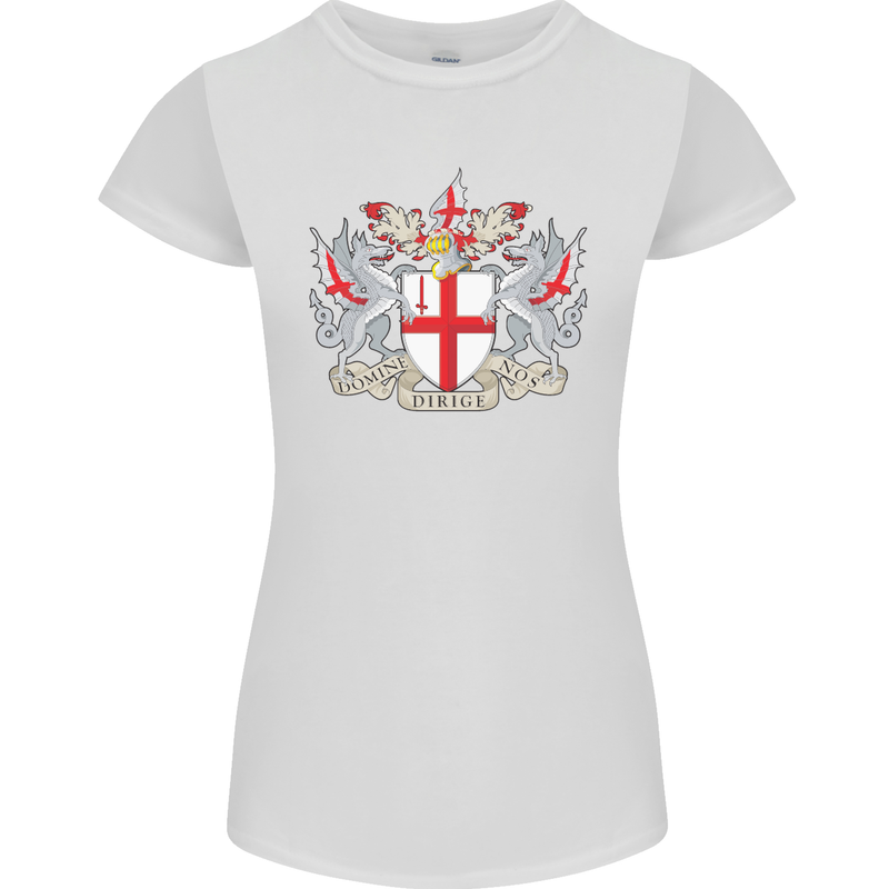London Coat of Arms St Georges Day England Womens Petite Cut T-Shirt White