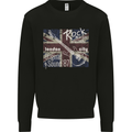 London Rock Gig Retro Guitar Flyer Kids Sweatshirt Jumper Black