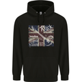 London Rock Gig Retro Guitar Flyer Mens 80% Cotton Hoodie Black