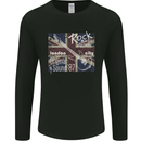 London Rock Gig Retro Guitar Flyer Mens Long Sleeve T-Shirt Black
