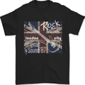 London Rock Gig Retro Guitar Flyer Mens T-Shirt 100% Cotton Black