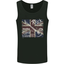 London Rock Gig Retro Guitar Flyer Mens Vest Tank Top Black