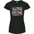 London Rock Gig Retro Guitar Flyer Womens Petite Cut T-Shirt Black