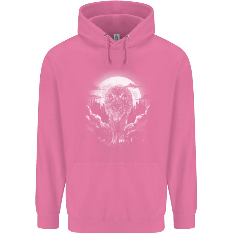 Lone Wolf In the Moonlight Childrens Kids Hoodie Azalea