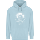 Lone Wolf In the Moonlight Childrens Kids Hoodie Light Blue