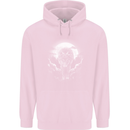 Lone Wolf In the Moonlight Childrens Kids Hoodie Light Pink
