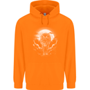 Lone Wolf In the Moonlight Childrens Kids Hoodie Orange