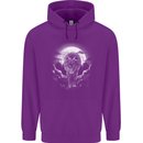Lone Wolf In the Moonlight Childrens Kids Hoodie Purple