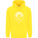 Lone Wolf In the Moonlight Childrens Kids Hoodie Yellow
