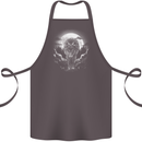 Lone Wolf In the Moonlight Cotton Apron 100% Organic Dark Grey