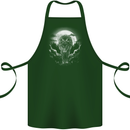 Lone Wolf In the Moonlight Cotton Apron 100% Organic Forest Green