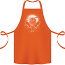 Lone Wolf In the Moonlight Cotton Apron 100% Organic Orange