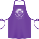 Lone Wolf In the Moonlight Cotton Apron 100% Organic Purple