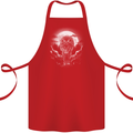 Lone Wolf In the Moonlight Cotton Apron 100% Organic Red