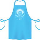 Lone Wolf In the Moonlight Cotton Apron 100% Organic Turquoise