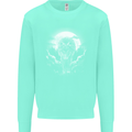 Lone Wolf In the Moonlight Kids Sweatshirt Jumper Peppermint