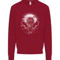 Lone Wolf In the Moonlight Kids Sweatshirt Jumper Red