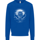 Lone Wolf In the Moonlight Kids Sweatshirt Jumper Royal Blue