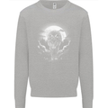 Lone Wolf In the Moonlight Kids Sweatshirt Jumper Sports Grey