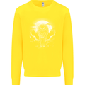 Lone Wolf In the Moonlight Kids Sweatshirt Jumper Yellow