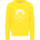 Lone Wolf In the Moonlight Kids Sweatshirt Jumper Yellow