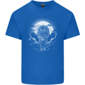 Lone Wolf In the Moonlight Kids T-Shirt Childrens Royal Blue
