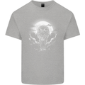 Lone Wolf In the Moonlight Kids T-Shirt Childrens Sports Grey
