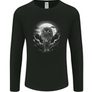 Lone Wolf In the Moonlight Mens Long Sleeve T-Shirt Black