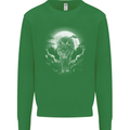 Lone Wolf In the Moonlight Mens Sweatshirt Jumper Irish Green