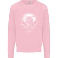 Lone Wolf In the Moonlight Mens Sweatshirt Jumper Light Pink