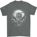 Lone Wolf In the Moonlight Mens T-Shirt Cotton Gildan Charcoal