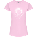 Lone Wolf In the Moonlight Womens Petite Cut T-Shirt Light Pink