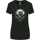 Lone Wolf In the Moonlight Womens Wider Cut T-Shirt Black