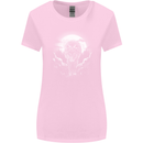 Lone Wolf In the Moonlight Womens Wider Cut T-Shirt Light Pink