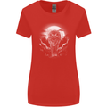 Lone Wolf In the Moonlight Womens Wider Cut T-Shirt Red