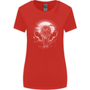 Lone Wolf In the Moonlight Womens Wider Cut T-Shirt Red