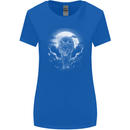 Lone Wolf In the Moonlight Womens Wider Cut T-Shirt Royal Blue