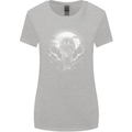 Lone Wolf In the Moonlight Womens Wider Cut T-Shirt Sports Grey