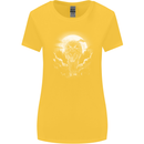 Lone Wolf In the Moonlight Womens Wider Cut T-Shirt Yellow
