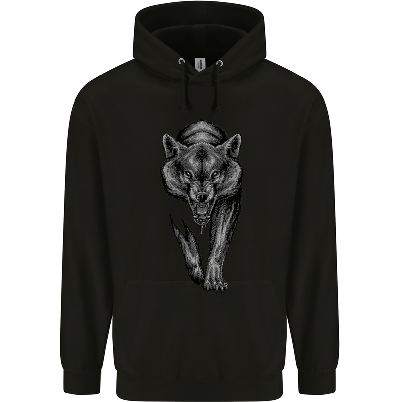 Lone Wolf Mens Hoodie Black