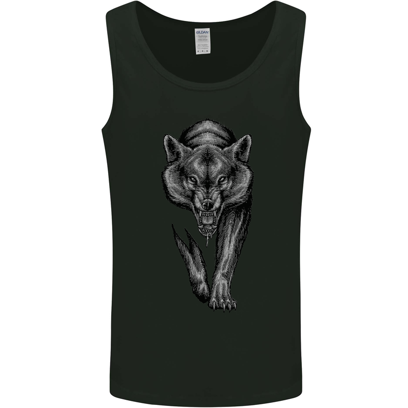 Lone Wolf Mens Vest Tank Top Black