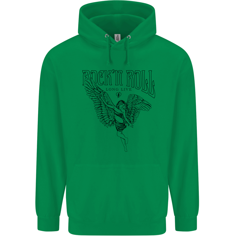 Long Live Rock n Roll Angel Childrens Kids Hoodie Irish Green